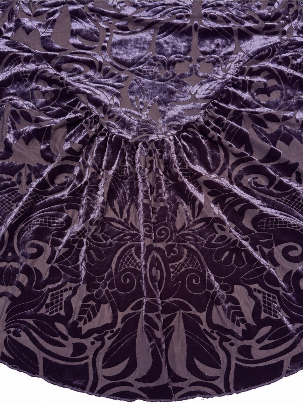ULTRA PINK VELVET BURNOUT TUNIC TOP XL PLUM WHIMSIGOTH BELL SLEEVE - Picture 5 of 5